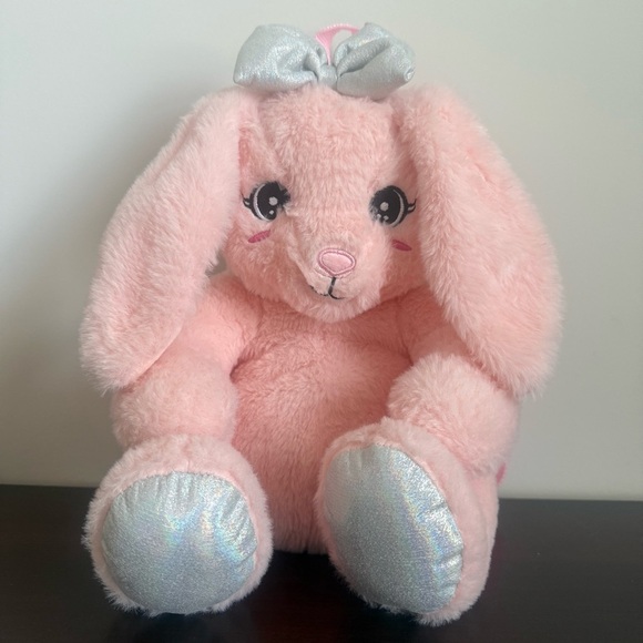 Like New! Carried Away 🎈Pretty in Pink Plush Bunny Backpack - Picture 1 of 9